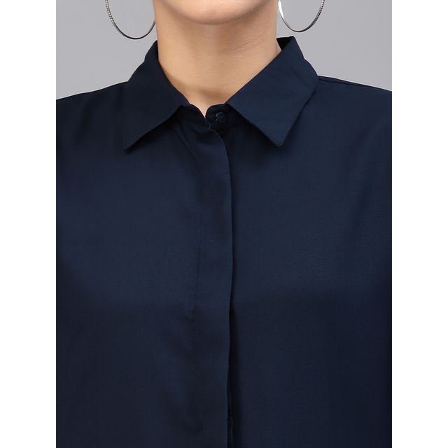 Style Quotient Women Navy Blue Solid Shirt | XL | AW22SQSYDNEY - Navy