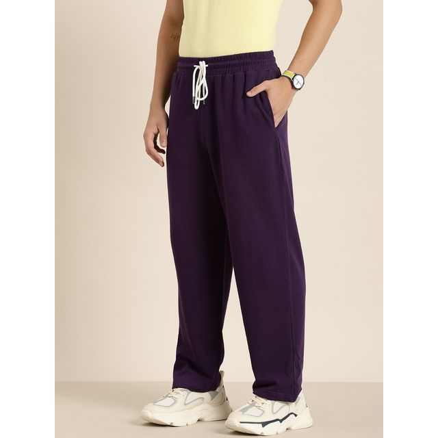 Dillinger Men's Lightweight Relaxed Fit Baggy Knitted Track Pants | Purple - S