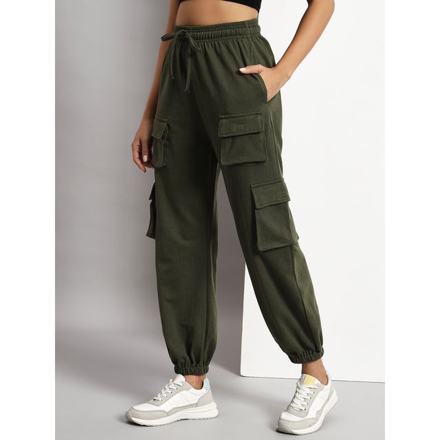 Q-rious Women's SkyTrek Cargo Joggers | LYM-CARGO | Olive - 34