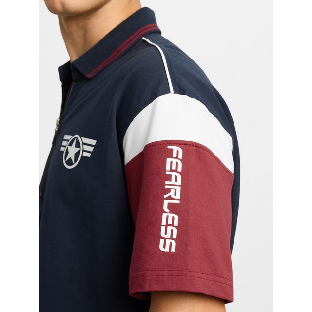 The Souled Store Men s Captain America - Super Soldier Oversized Polos | Navy Blue | S | 218537