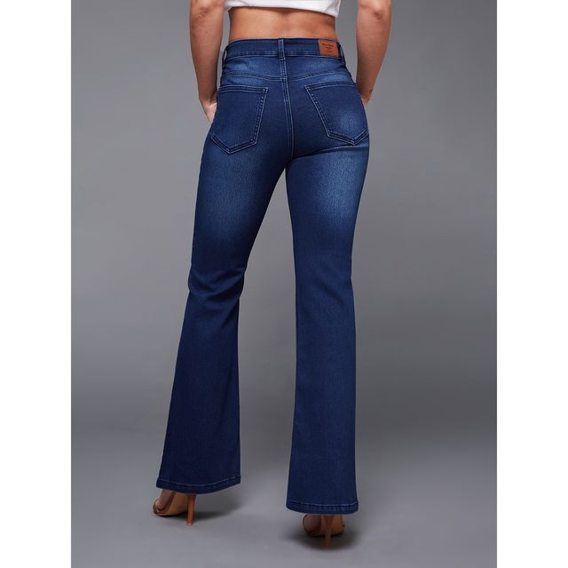 Miss Chase Meraki Soul Midrise Bootcut Jeans | Navy Blue | 30