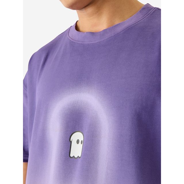 The Souled Store Men's TSS Originals Shadow Oversized T-shirt | Purple - 2XL