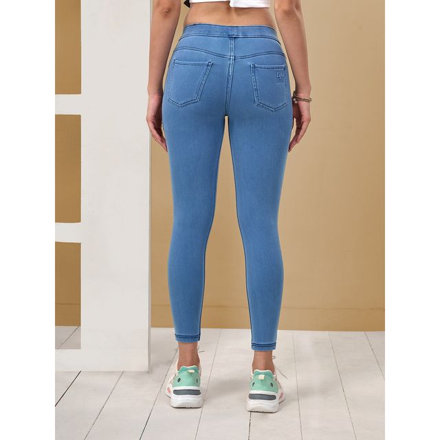 Lyra Women's Jeggings Flexi Denimz Pant | Ice Blue - XL