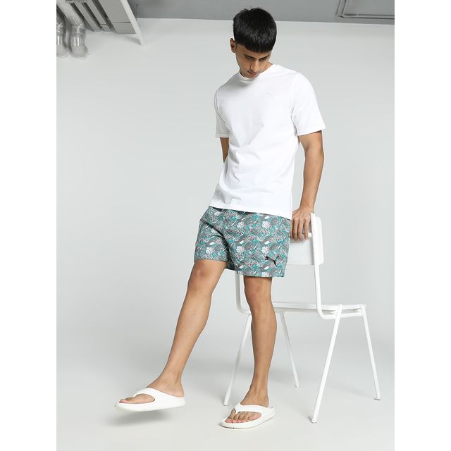 Puma Men's Printed Woven Boxers with Side Pocket | Deep Aqua | XL