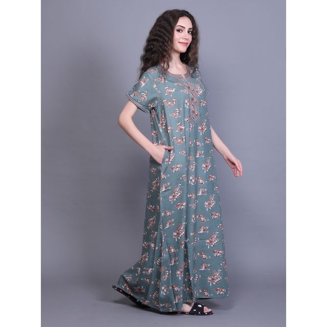 evolove Women's Nighty Green LNGAP3294GR-XL