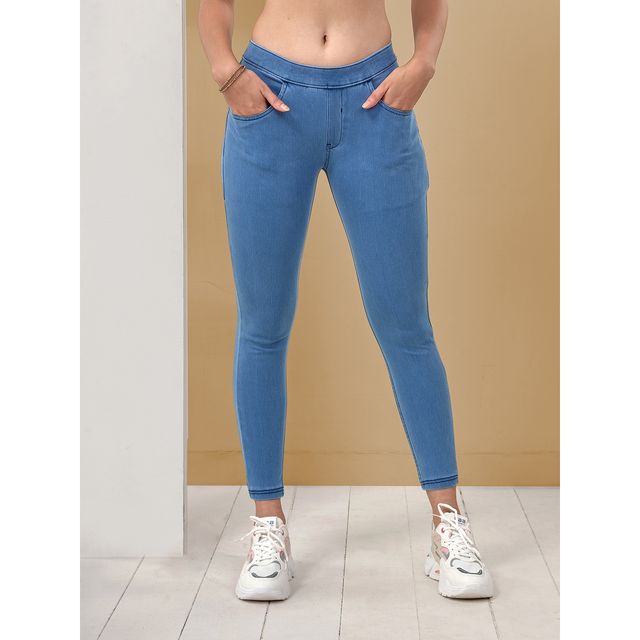 Lyra Women's Jeggings Flexi Denimz Pant | Ice Blue - XL