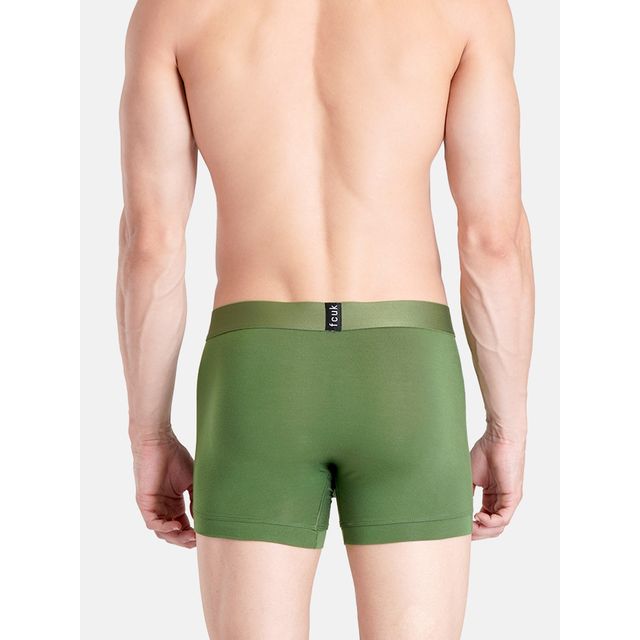 Fcuk Glo Park Royal | Men s Solid Trunks Pack of 2 | Garden Green | Crown Jewel | XL