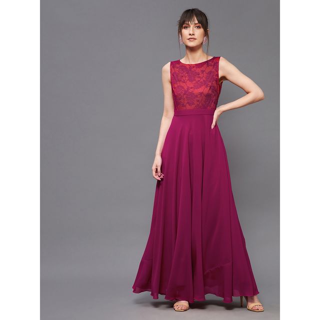 Miss Chase Just My Imagination Maxi Dress Dark | Pink & Rust | S