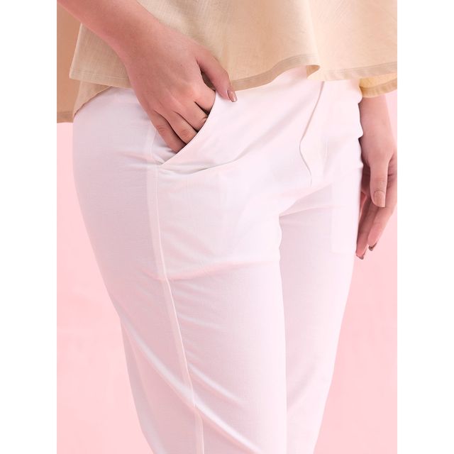 Go Colors Women's Trousers | LT08 | White - S