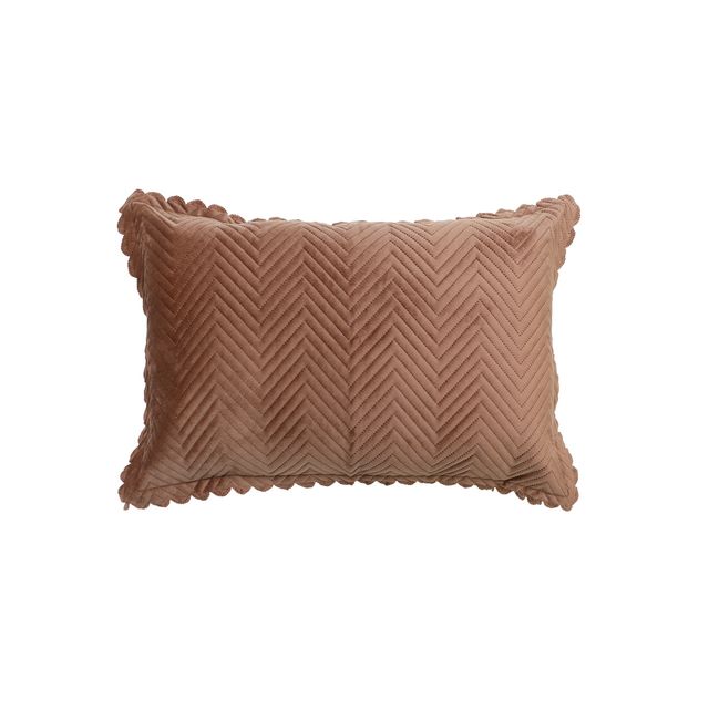 Hosta Homes Velvet Fabric Laser Cut Brown Pillow Cover Pack of 2