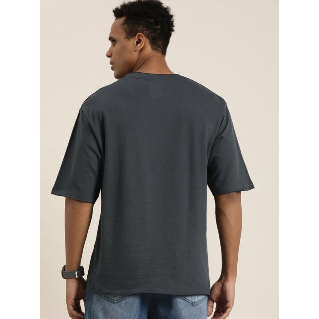 Dillinger Men's Pure Cotton Pockets Oversized T-shirt | Grey - XL