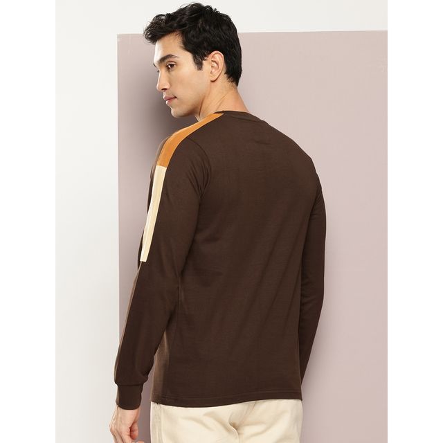 Dillinger Men's Pure Cotton Long Sleeves T-shirt | Brown - M