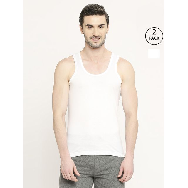 VIP Fresh 24/7 Cool Finish Cotton Vest for Men s | Round Neck Innervest for Men s | White | 100