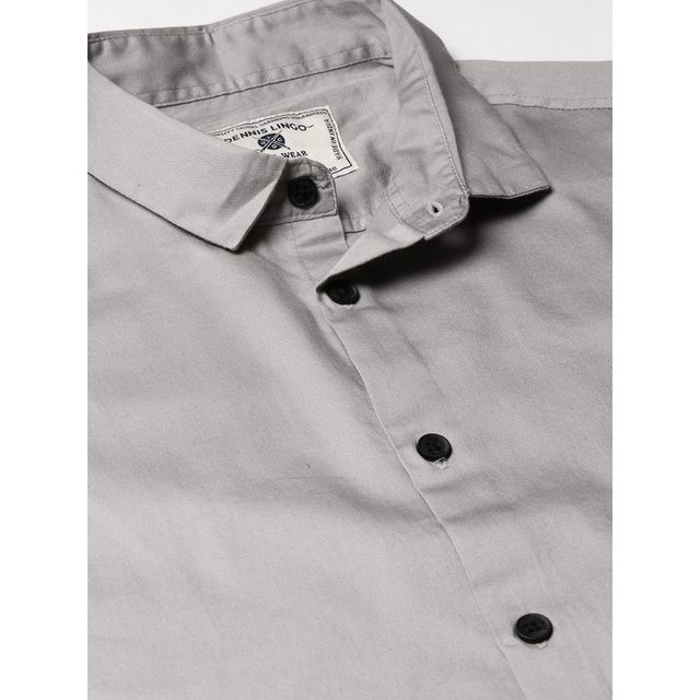 Dennis Lingo Men's Cotton Casual Shirt | C610| Grey - L