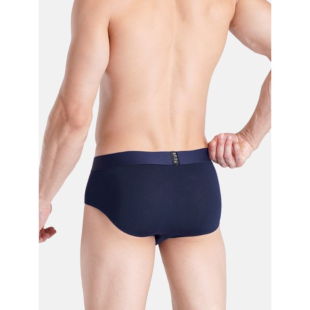 Fcuk Glo Park Royal | Men s Solid Briefs Pack of 2 | Jet Black | Dark Sapphire | XL
