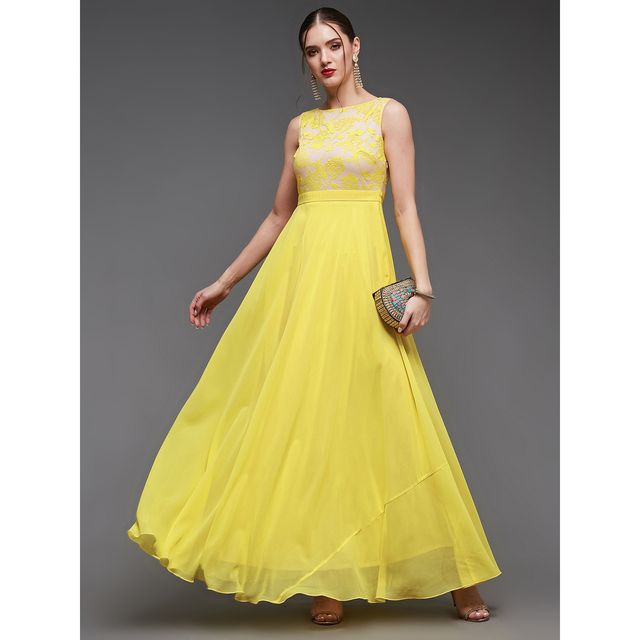 Miss Chase Just My Imagination Maxi Dress | Light Yellow | XL