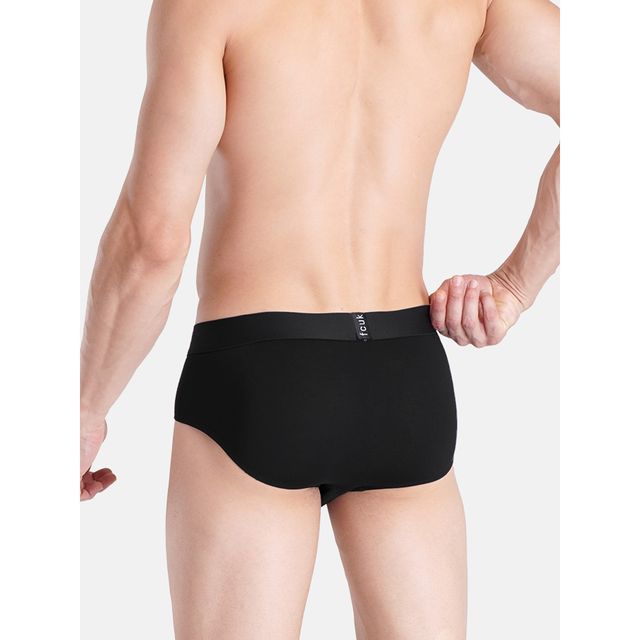 Fcuk Glo Park Royal | Men s Solid Briefs Pack of 2 | Jet Black | Dark Sapphire | XL