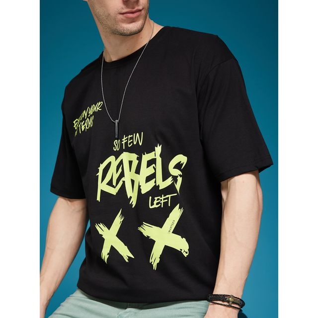 Smartees Men's Printed T-shirt | Black - XL