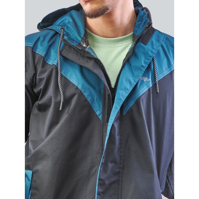Lux Venus Premium Lightweight Hooded Raincoat for Men With Waterproof Pant - Black | XL