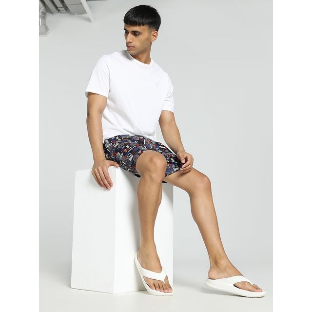 Puma Men s Printed Woven Boxers with Side Pocket | Flat Light Gray | L