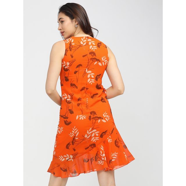 Tokyo Talkies Women's Floral Dress | Orange - M