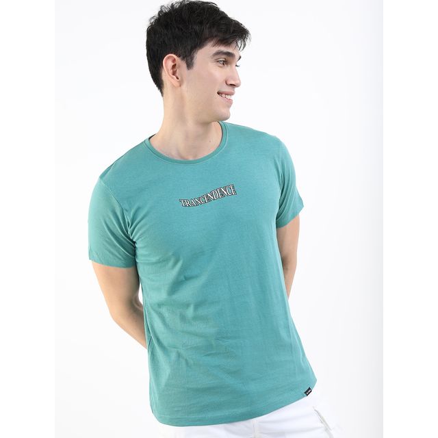 Highlander Men's Printed Slim Fit T-shirt - Teal | S