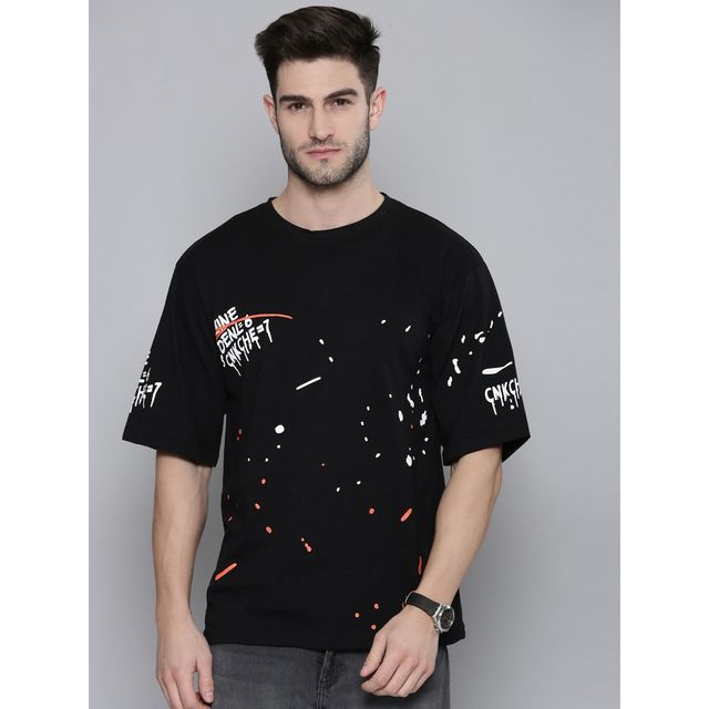Smartees Men's Printed T-shirt | Style No 11 | Black - XL