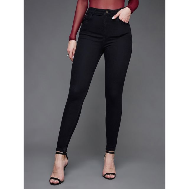 Miss Chase Women s Brave And Free Soul Skinny Jeans | Black | 32