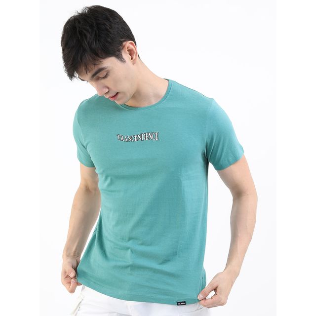 Highlander Men's Printed Slim Fit T-shirt - Teal | S