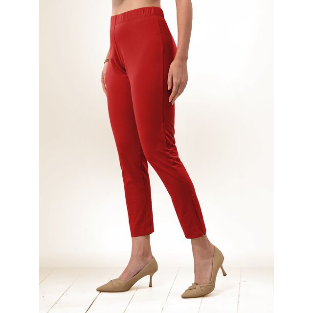 Lyra Women's Straight Pant Premium | Red - S