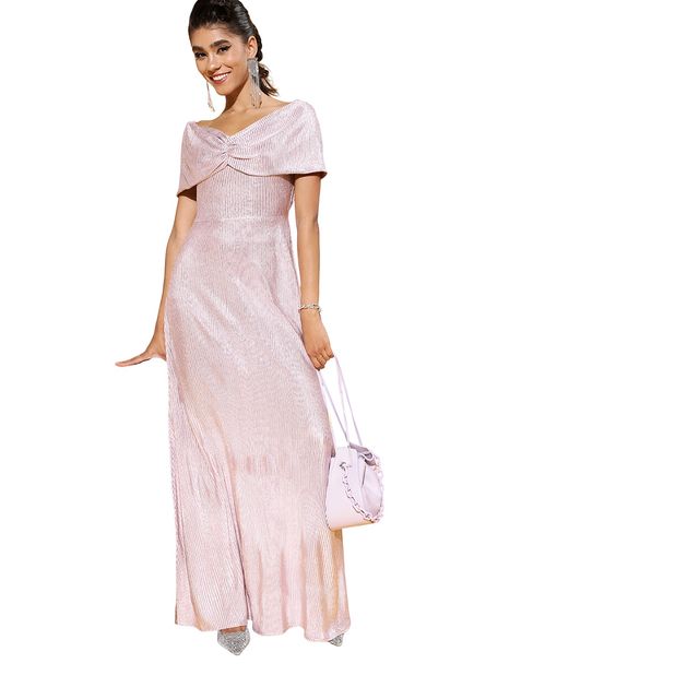 Athena Women Elegant Solid Gown for Days Lavender - S