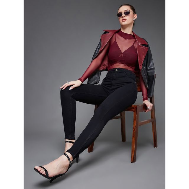 Miss Chase Women s Brave And Free Soul Skinny Jeans | Black | 32