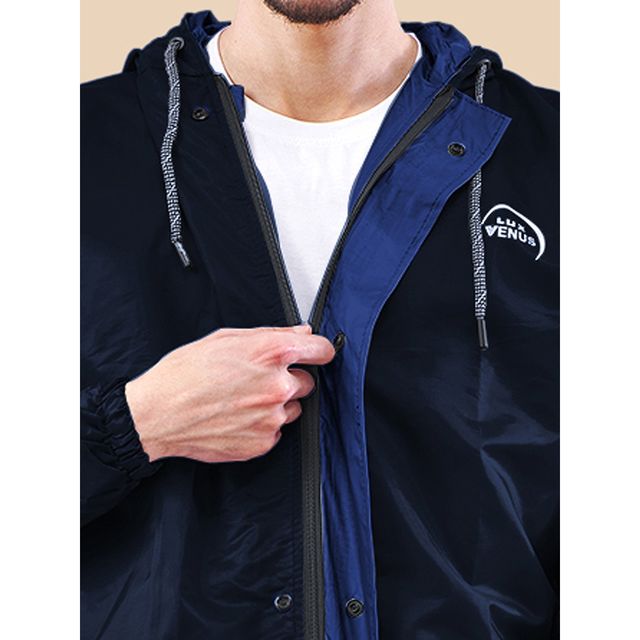 Lux Venus Reversible Rain Suit for Men - Plain Navy | L