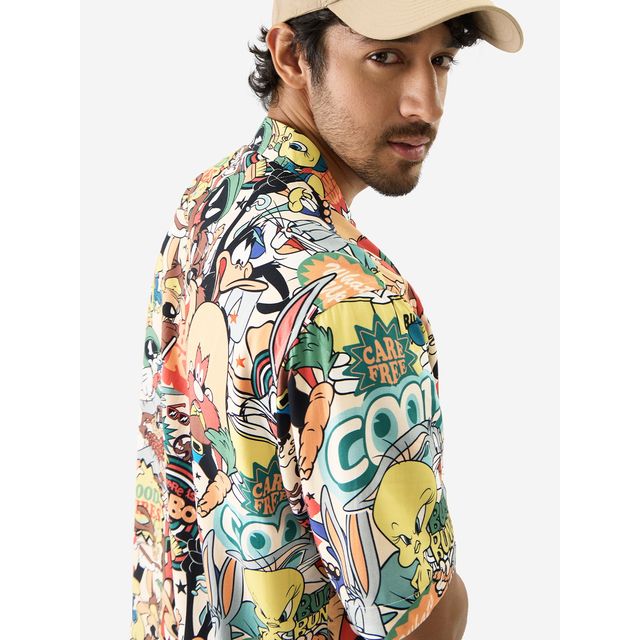 The Souled Store Men's Regular Looney Tunes - Vintage Holiday Shirts | Multicolor | XL