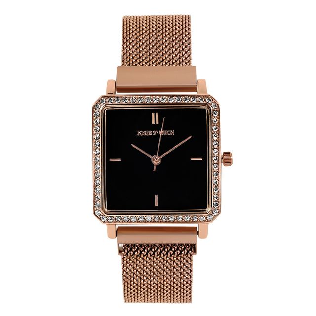 Joker & Witch Women's Steel Mesh Chrono Watch | Black