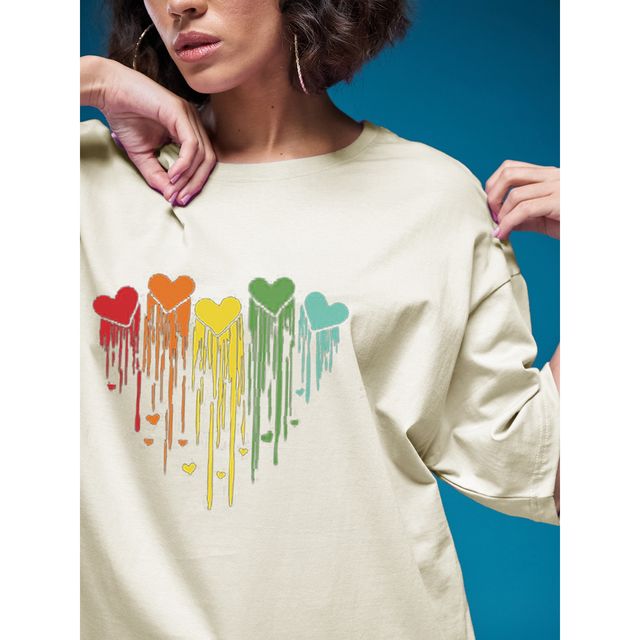 Smartees Women's Oversize Printed T-shirt | WW - 2052 | Skin - XL