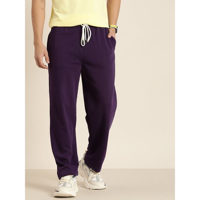 Dillinger Men's Lightweight Relaxed Fit Baggy Knitted Track Pants | Purple - S