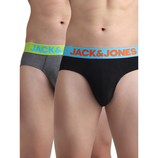 JACK & JONES Men's Mark Brief | Pack of 2 | Jet Black - M