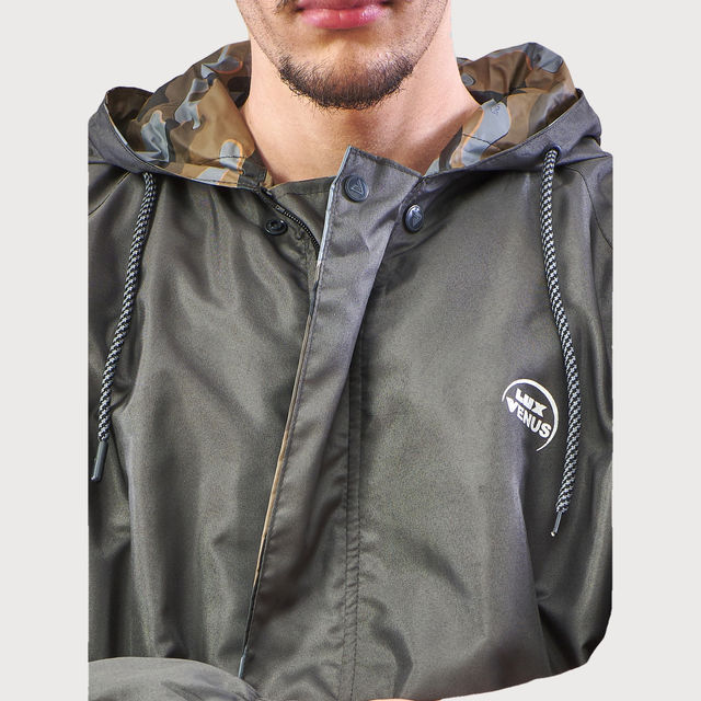 Lux Venus Lightweight Hooded Reversible Raincoat for Men With
