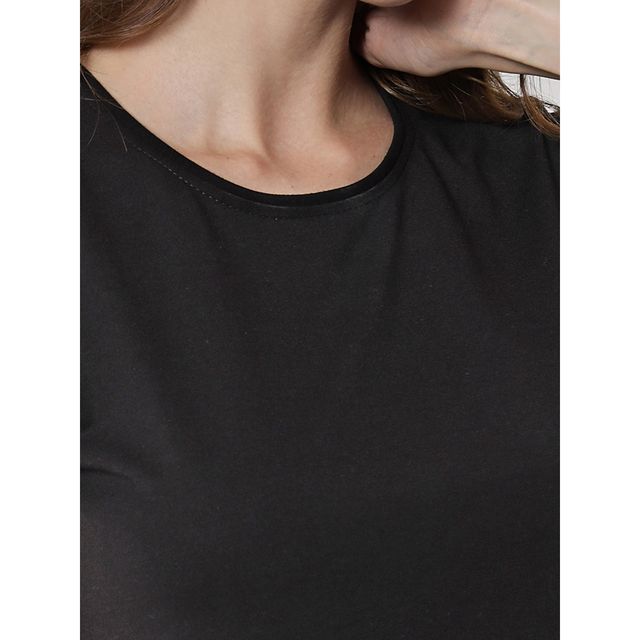 Fflirtygo Women's Cotton Sleep Tees Loungewear Gsn Black | S