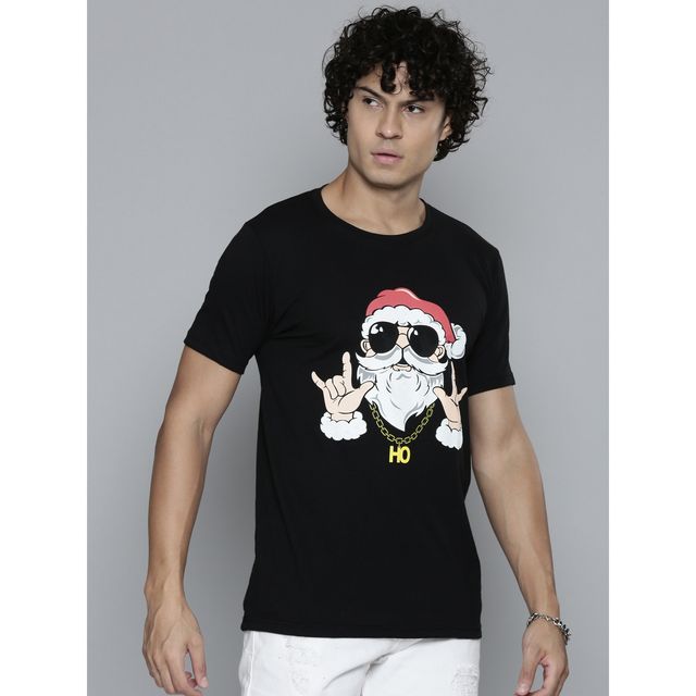Smartees Men's Printed T-shirt | Black - XL