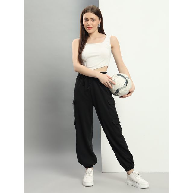 Q-rious Women's AdventureFlex Cargo Joggers | GLJ-CARGO | Black - 30