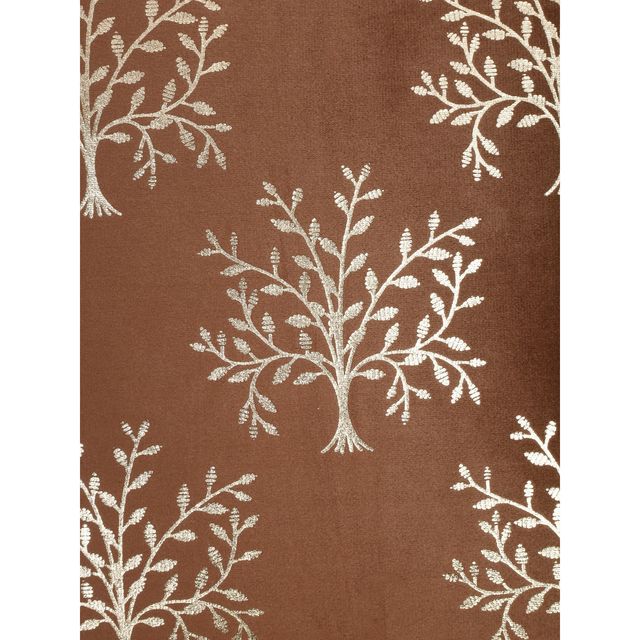 Hosta Homes Soft Velvet Tree Pattern Golden Foil Printed Brown Cushion Covers | Pack of 2