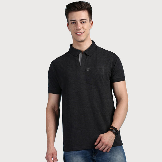 Lux Cozi Men's Solid Cotton Polo T-shirt with Pocket - Buy at