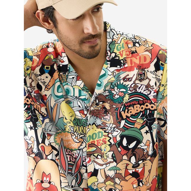 The Souled Store Men's Regular Looney Tunes - Vintage Holiday Shirts | Multicolor | XL
