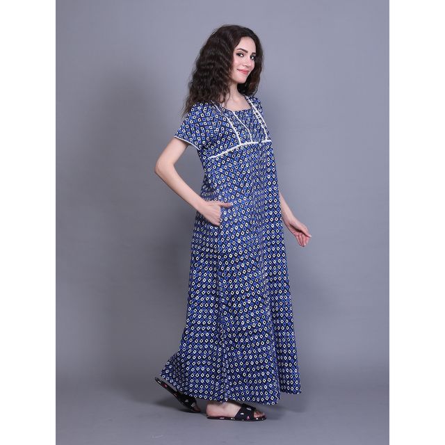 evolove Women's Nighty Blue LNGCO3299BL-M