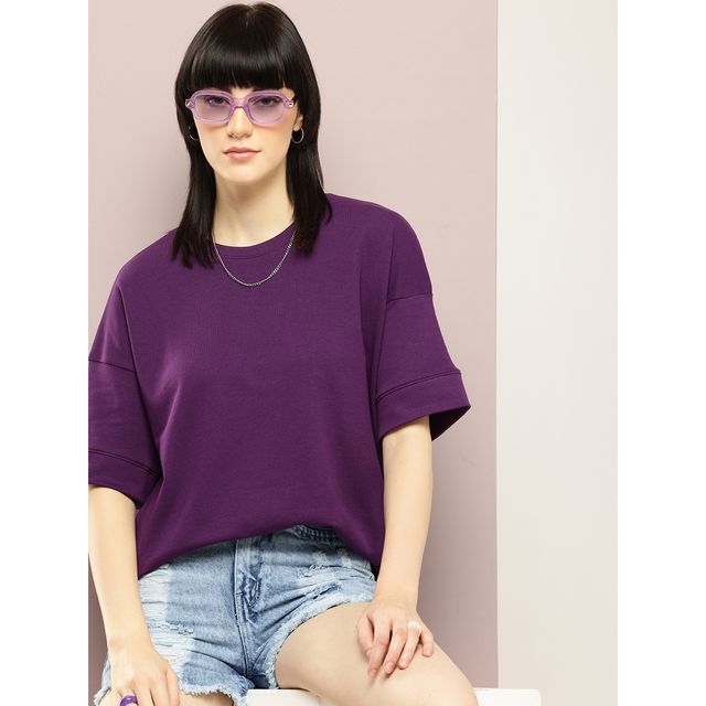 Dillinger Women's Drop Shoulder Oversized T-shirt | WMNCR638GRL | Lavender - XL