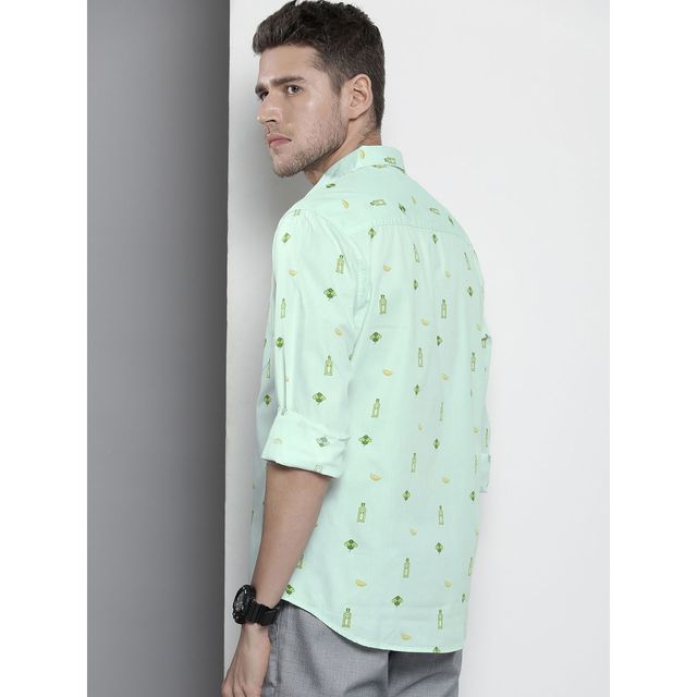 The Indian Garage Co Men's Regular Fit Shirt | Green - M