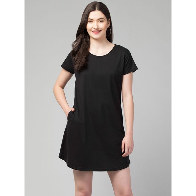 Fflirtygo Women's Cotton Sleep Tees Loungewear Gsn Black | S