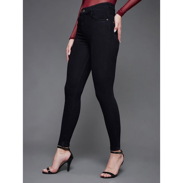 Miss Chase Women s Brave And Free Soul Skinny Jeans | Black | 32